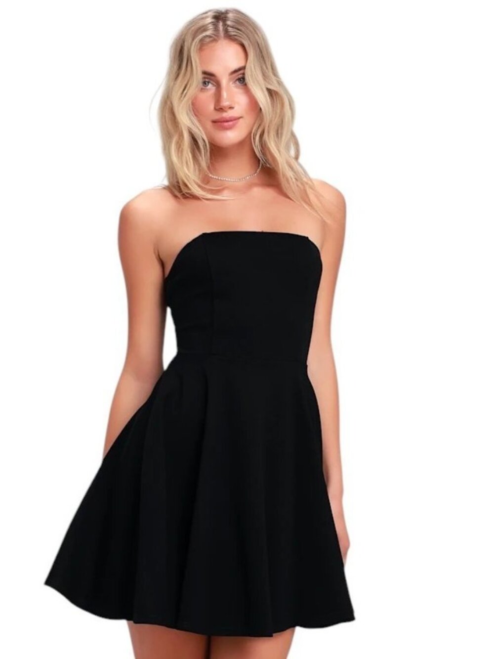 Lulus Black Strapless Cocktail Mini Dress Size Small NWT